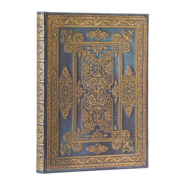Paperblanks Blue Luxe Luxe Design Hardcover Journal Ultra Lined Elastic Band Closure 144 Pg 120 GSM