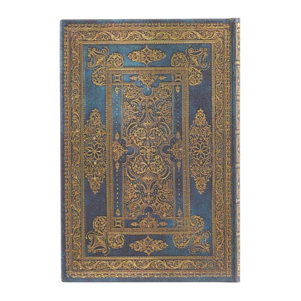 Paperblanks Blue Luxe Luxe Design Hardcover Journal Mini Lined Elastic Band Closure 176 Pg 85 GSM