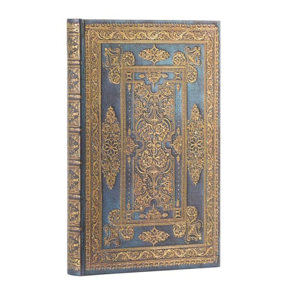 Paperblanks Blue Luxe Luxe Design Hardcover Journal Mini Lined Elastic Band Closure 176 Pg 85 GSM