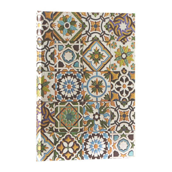 Paperblanks Porto Portuguese Tiles Hardcover Journal Midi Lined Elastic Band Closure 144 Pg 120 GSM