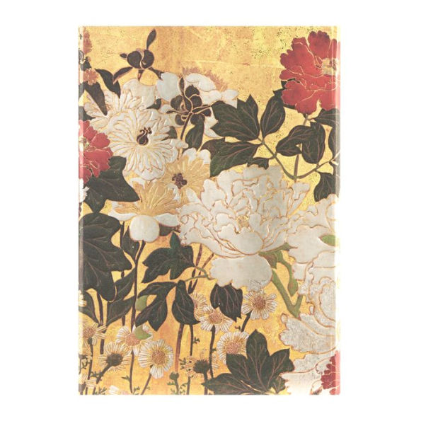 Paperblanks Natsu Rinpa Florals Hardcover Journal Midi Unlined Wrap 144 Pg 120 GSM