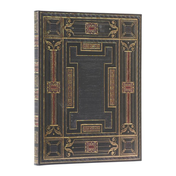 Paperblanks Onyx Asterales Hardcover Journal Ultra Lined Elastic Band Closure 144 Pg 120 GSM