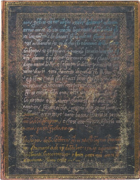 Paperblanks Michelangelo, Handwriting Embellished Manuscripts Collection Softcover Flexi Ultra Lined Elastic Band Closure 176 Pg 100 GSM