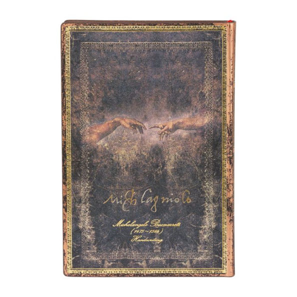 Paperblanks Michelangelo, Handwriting Embellished Manuscripts Collection Softcover Flexi Mini Lined Elastic Band Closure 208 Pg 80 GSM