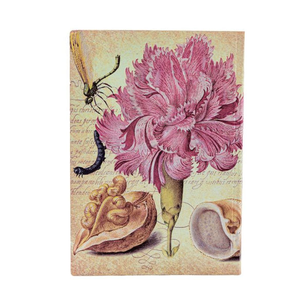 Paperblanks Pink Carnation Mira Botanica Softcover Flexis MIDI Lined Elastic Band 176 Pg 100 GSM