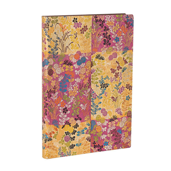 Kara-Ori Pink MIDI Lined Softcover Journal, 176pg, 100gsm by Paperblanks (Japanese Kimono)