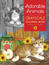 Title: Adorable Animals Grayscale Coloring Book, Author: Jane Maday
