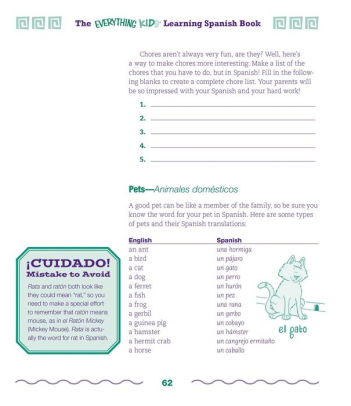 The Everything Kids Learning Spanish Book Exercises And Puzzles To Help You Learn Espanolpaperback - 