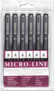 Title: Studio Series Micro-Line Black Pen Set of 6