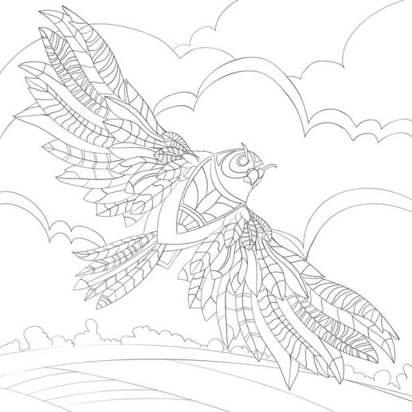 Owl Town Artist's Coloring Book