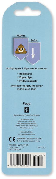 POOP EMOJI ICLIPS - MAGNETIC BOOKMARKS