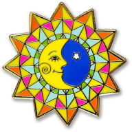 Title: Enamel Pin Sun & Moon