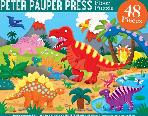 Dinosaur Kids' Floor Puzzle (48 Pieces) (36 inches wide x 24 inches high)