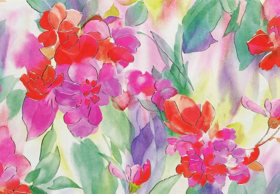 Watercolor Petals Note Cards