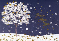 Title: Falling Blossoms in Winter Christmas Boxed Card