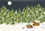 Moonlit Cabin Small Boxed Holiday Cards