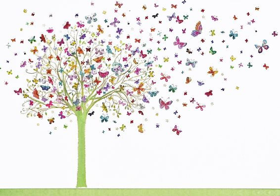 Tree of Butterflies Note Cards