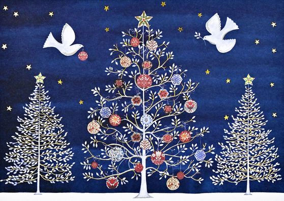 Doves of the Season Deluxe Boxed Holiday Cards (20 Cards, 21 Self-Sealing Envelopes)