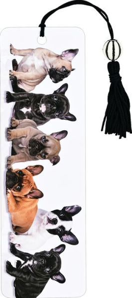 French Bulldog Pups Beaded Bookmark