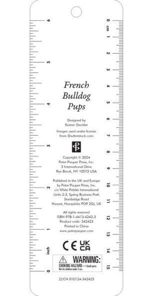 French Bulldog Pups Beaded Bookmark