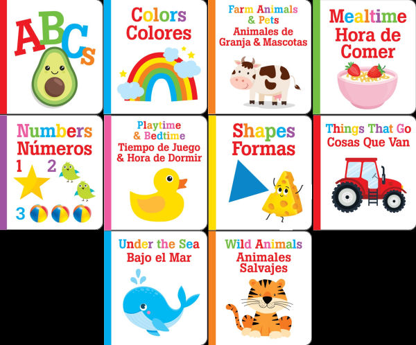 My Little Library of Bilingual Board Books - (Set of 10 English-Spanish Board Books)