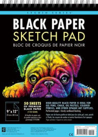 Books for downloading Studio Series Black Paper Sketch Pad 9 X 12 Inches (50 Perforated Sheets) by Peter Pauper Press 