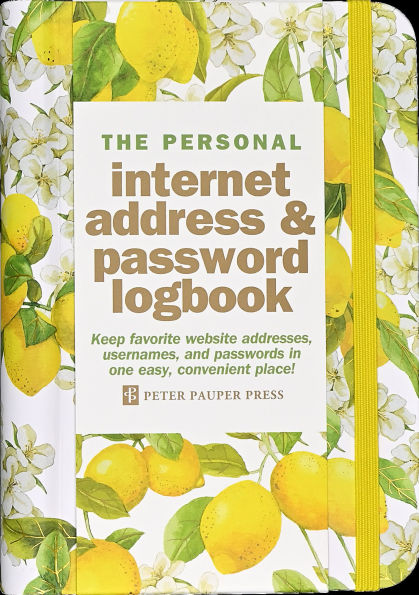 Amalfi Lemons Internet Address & Password Logbook (Removable Cover Band for Security)