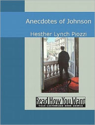 Title: Anecdotes of Johnson, Author: Hesther Lynch Piozzi