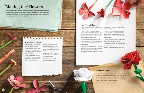 The Bouquet in a Book: Winter: Pre-punched pages to press out and make