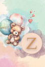 Initial Letter Z Teddy Bear Notebook: A Simple Initial Letter Teddy Bear Themed Lined Notebook