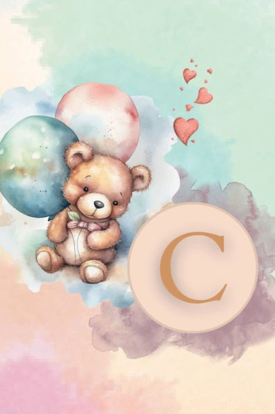 Initial Letter C Teddy Bear Notebook: A Simple Initial Letter Teddy Bear Themed Lined Notebook