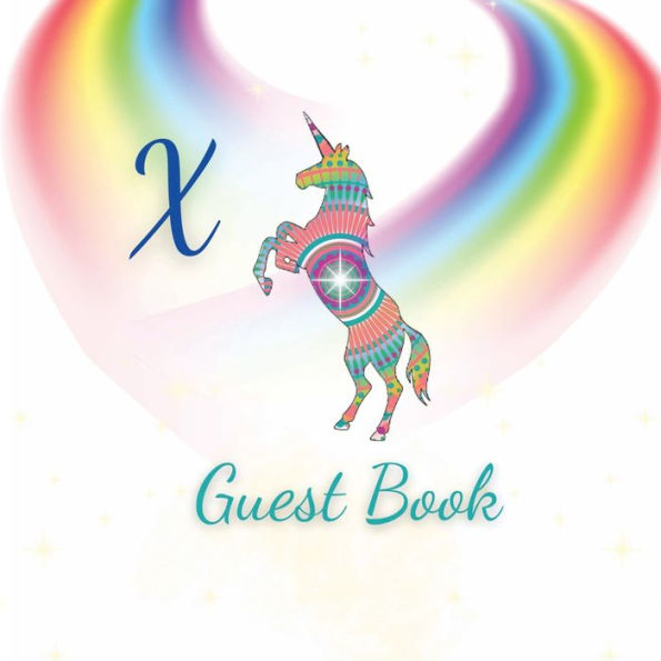 Initial Letter Guest Book Unicorn Mandala: Fabulous For Your Party