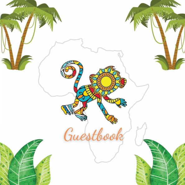 Guest Book Monkey Mandala: Fabulous For Your Party - Keepsake of Family and Friends Treasured Messages and Photos