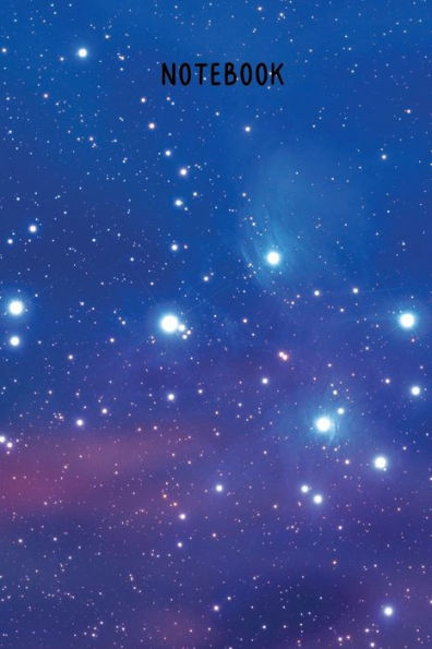 Notebook Blue Night Galaxy: A Simple Lined Space Galaxy Themed Notebook