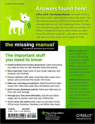 Office 2010 : the missing manual