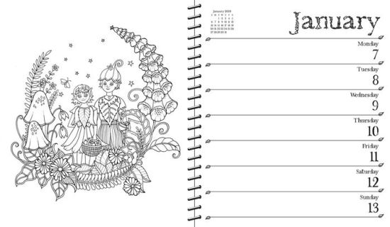 2018-2019 Johanna Basford 16-Month Coloring Weekly Planner ...