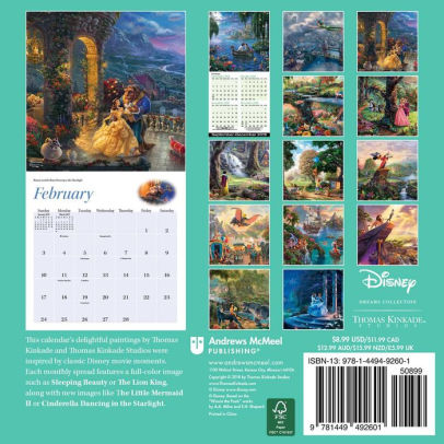 Thomas Kinkade Studios Disney Dreams Collection 2019 Mini Wall Calendar