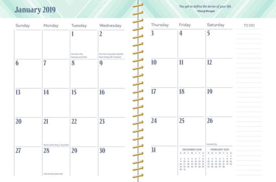 2018 2019 posh chic chevron organized living monthly weekly weekly organizer planner