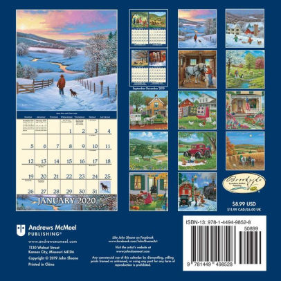 2020 john sloane s country seasons mini wall calendar by seasons calendar 2020