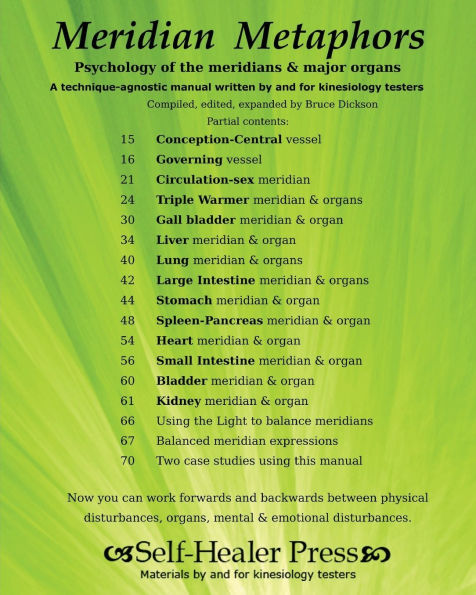 Meridian Metaphors: Psychology of the meridians and major organs