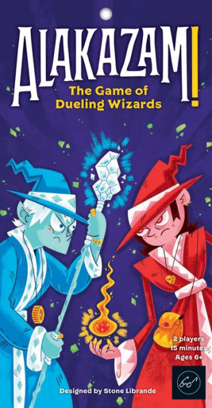Alakazam! The Game of Dueling Wizards - Fast-Paced and Magical Card Game for Two Players - Great for Ages 6+ - Includes Two Fully Contained Game Cards - Travel-Ready Game Cards
