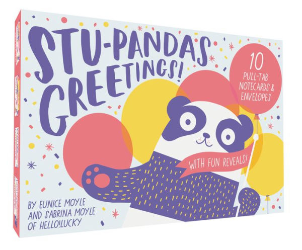 Stu-pandas Greetings! 10 Pull-Tab Cards & Envelopes