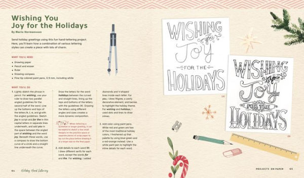 Holiday Hand Lettering: 30 Festive Projects to Celebrate Christmas