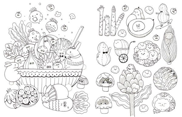 A Million Kawaii Cuties: The Sweetest Things to Color
