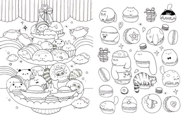 Adorable Things Coloring Book: Kawaii and Cute Stuff Coloring Book with Adorable Illustrations Such As Items, Animals, Food Coloring Book for Kids