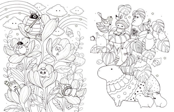 A Million Kawaii Cuties: The Sweetest Things to Color