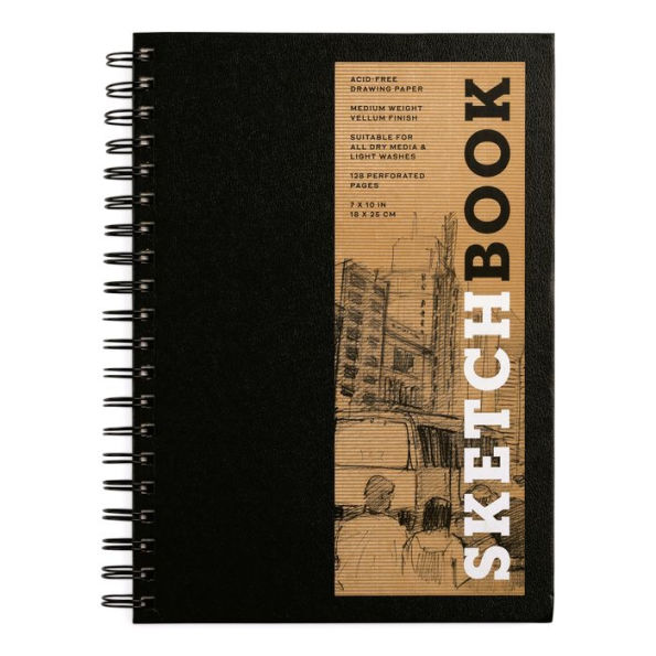 Sketchbook (Basic Medium Spiral Fliptop Landscape Black) by Union