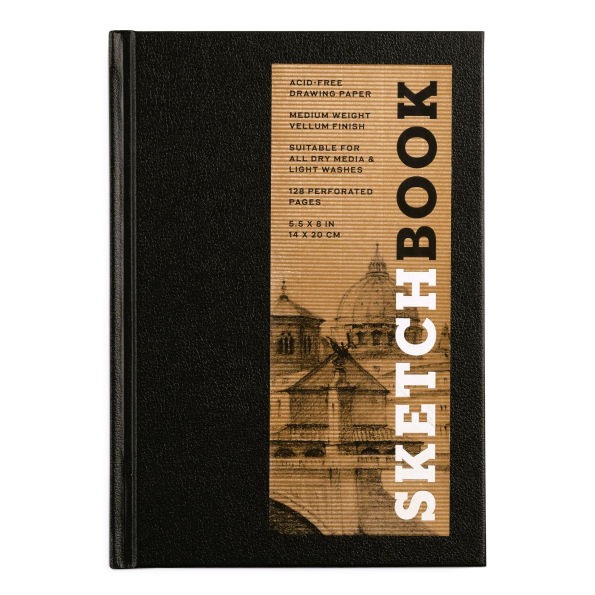 Sketchbook 5.5 x 8" Black Hardcover Mixed Media Sketchbook for Drawing: Acid-Free Quality Paper (128 pages)