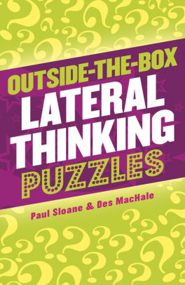 Outside The Box Lateral Thinking Puzzlespaperback - 