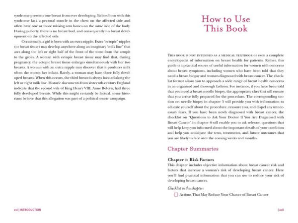 The Breast Health Checklist: Simple Checklists to Keep You Organized, Informed & In Control of Your Breast Care